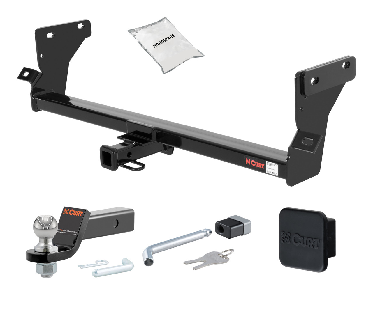 07 - 12 Dodge Caliber Excluding SRT 1.25in. CURT Trailer Hitch + Ball Mount + Cover + Lock Kit by CURT HWA666