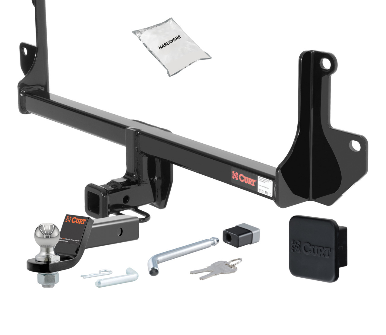 08 - 11 BMW 135i -- 1.25in. CURT Trailer Hitch + Ball Mount + Cover + Lock Kit by CURT HWA77