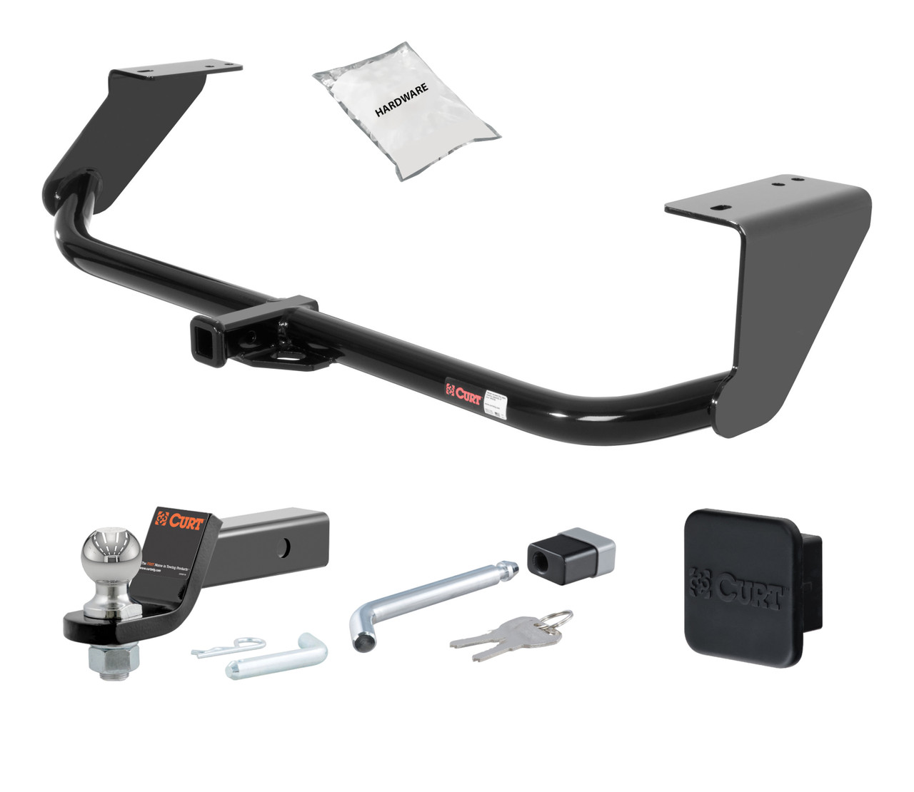 10 - 16 Hyundai Genesis Coupe -- 1.25in. CURT Trailer Hitch + Ball Mount + Cover + Lock Kit by CURT HWA1421