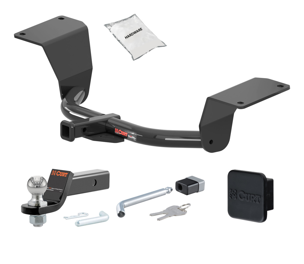 16 - 17 HONDA Civic Coupe 1.25in. CURT Trailer Hitch + Ball Mount + Cover + Lock Kit by CURT HWA1332