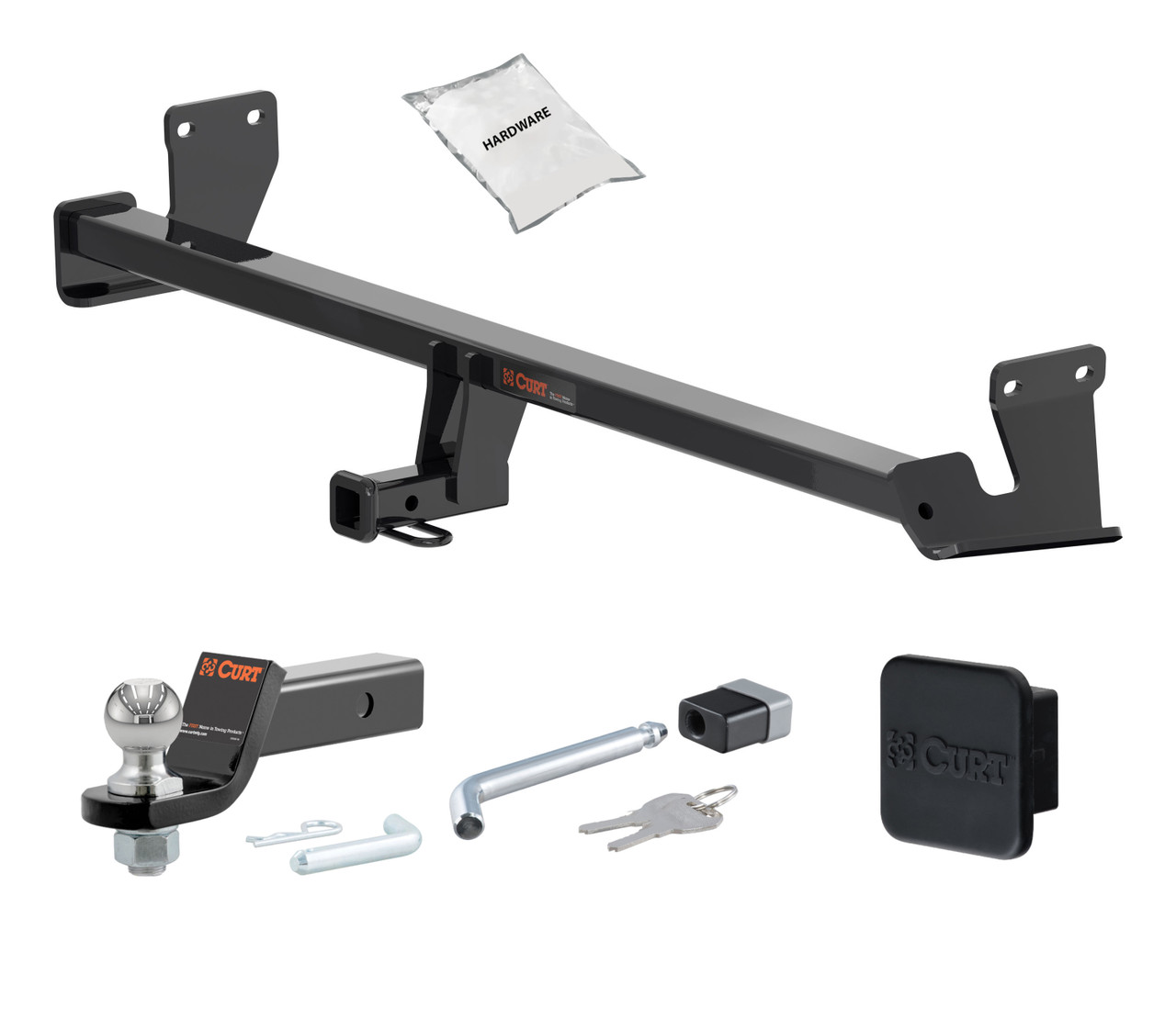 18 - 22 Hyundai Kona Excluding electric 1.25in. CURT Trailer Hitch + Ball Mount + Cover + Lock Kit by CURT HWA1428