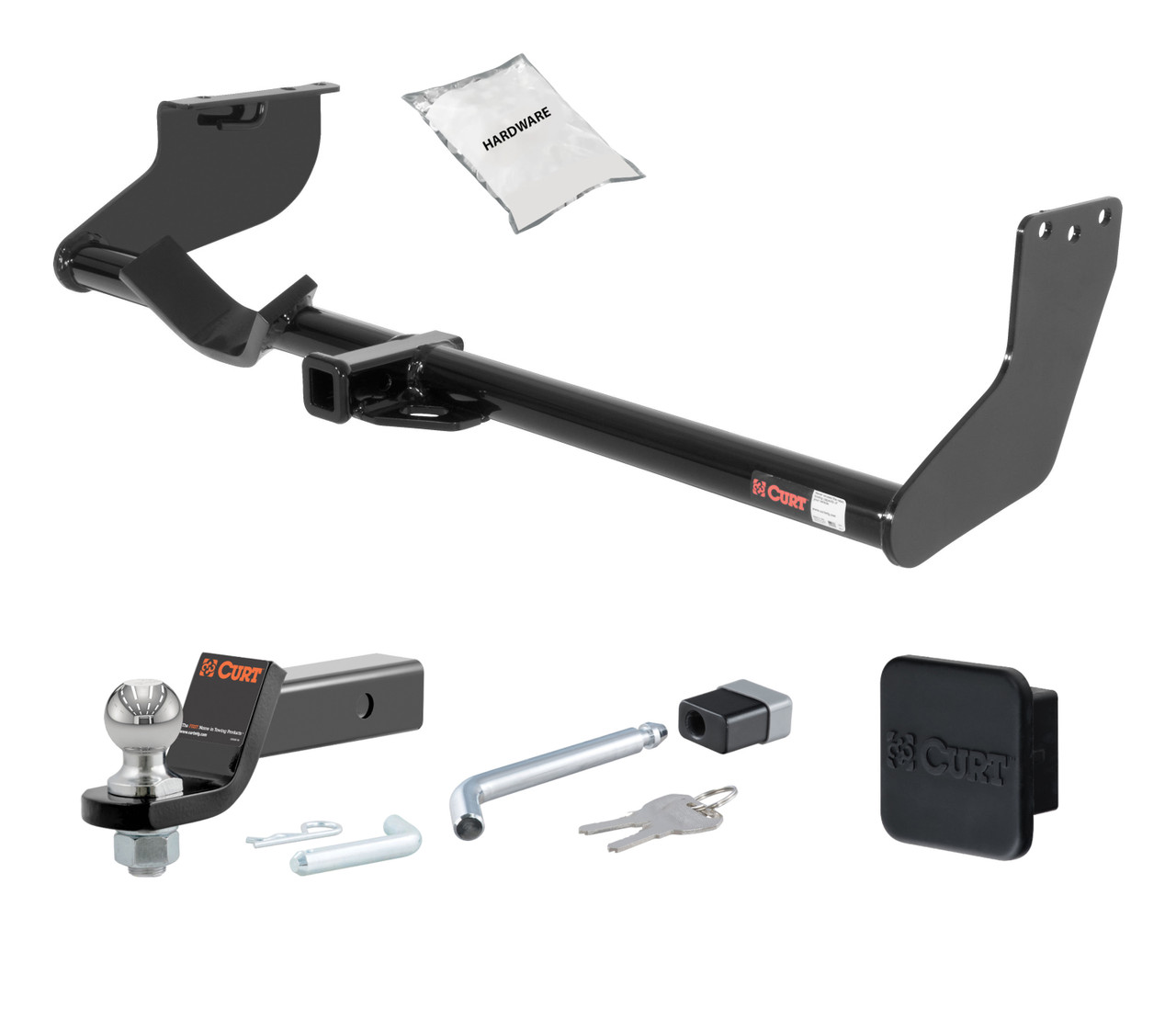 09 - 14 Nissan Cube -- 1.25in. CURT Trailer Hitch + Ball Mount + Cover + Lock Kit by CURT HWA2014
