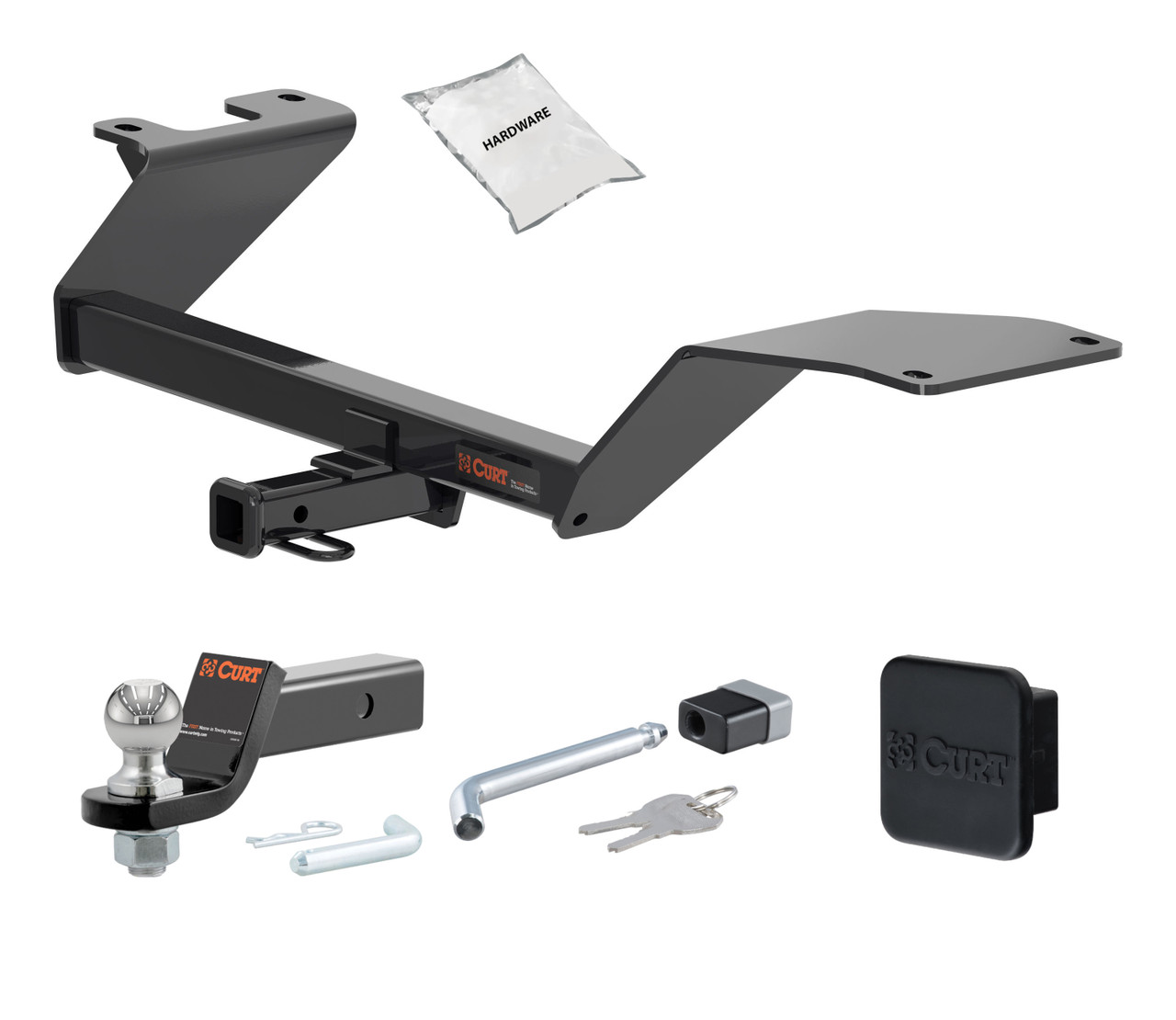 18 - 24 Nissan Kicks -- 1.25in. CURT Trailer Hitch + Ball Mount + Cover + Lock Kit by CURT HWA2023