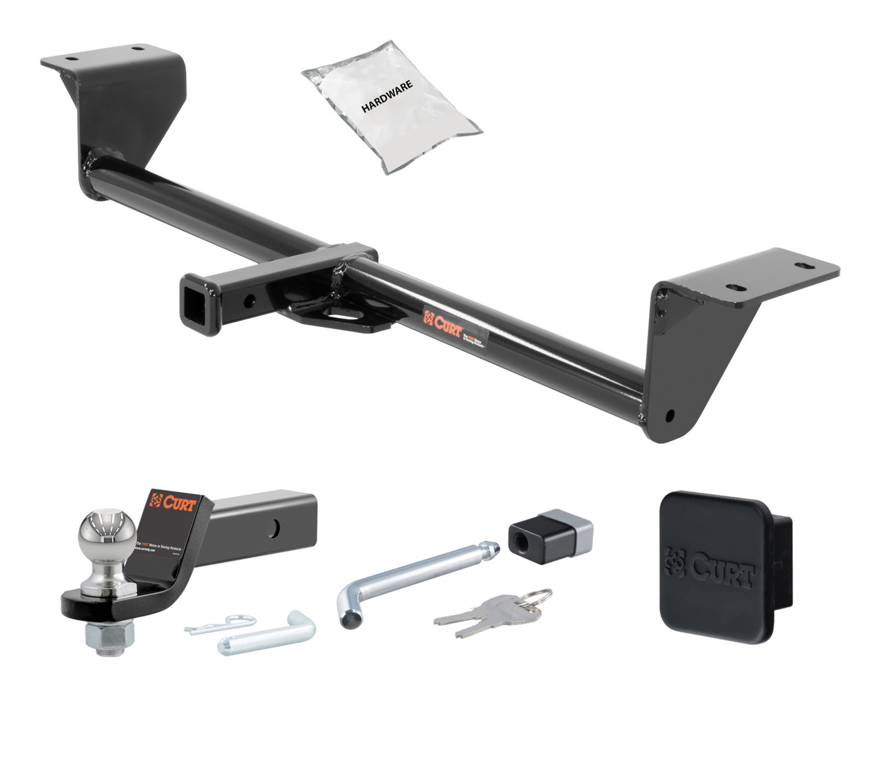 16 - 18 HONDA   Sedan, excluding center exhaust 1.25in. CURT Trailer Hitch + Ball Mount + Cover + Lock Kit by CURT HWA1341