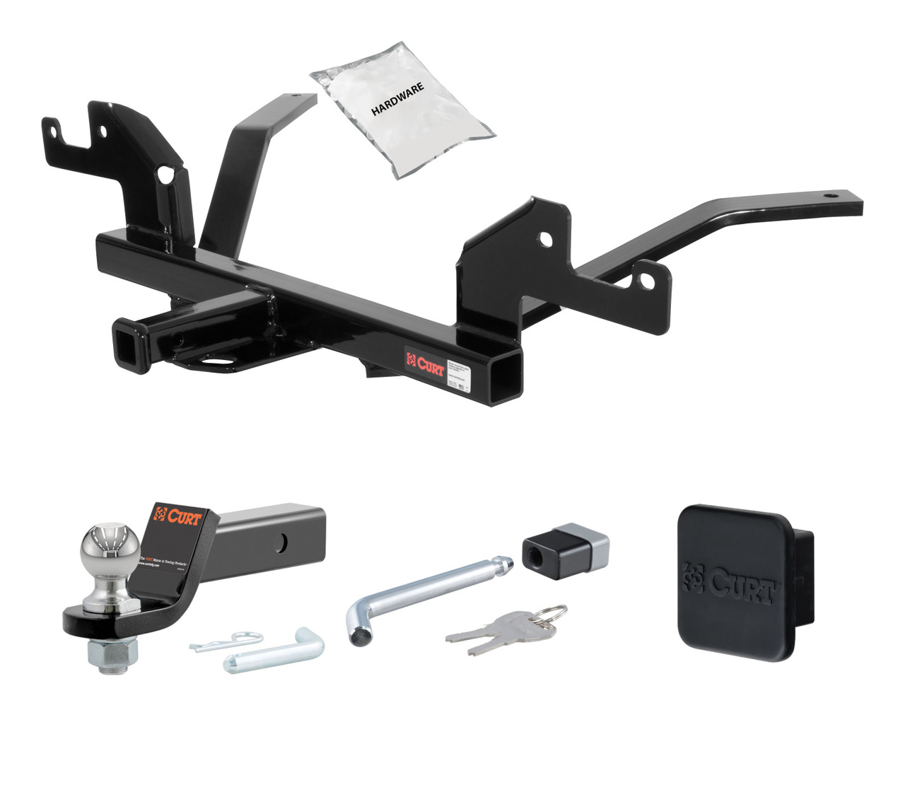 92 - 98 Pontiac Grand Am -- 1.25in. CURT Trailer Hitch + Ball Mount + Cover + Lock Kit by CURT HWA2126