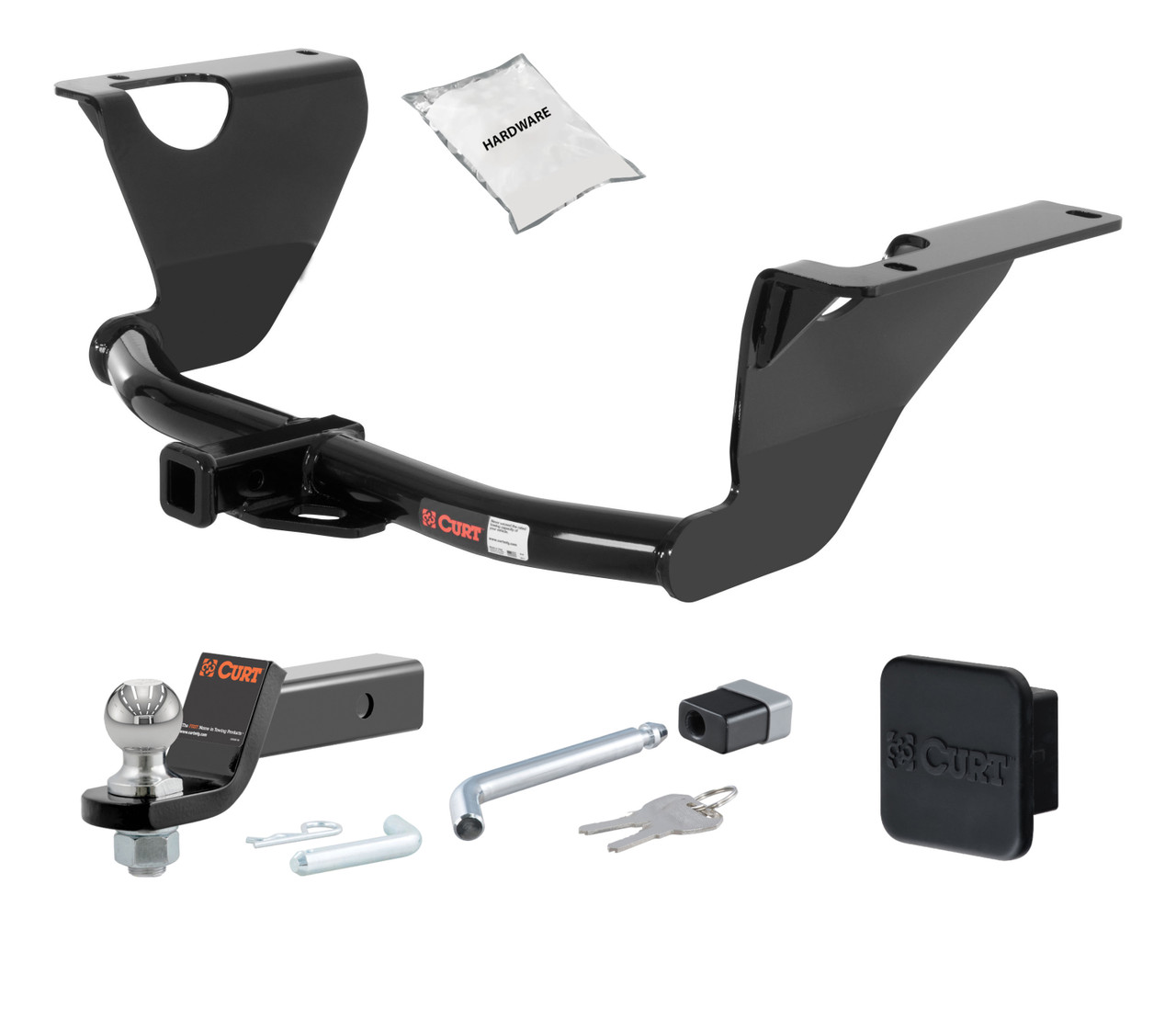 15 - 19 Subaru Legacy Sedan 1.25in. CURT Trailer Hitch + Ball Mount + Cover + Lock Kit by CURT HWA2296