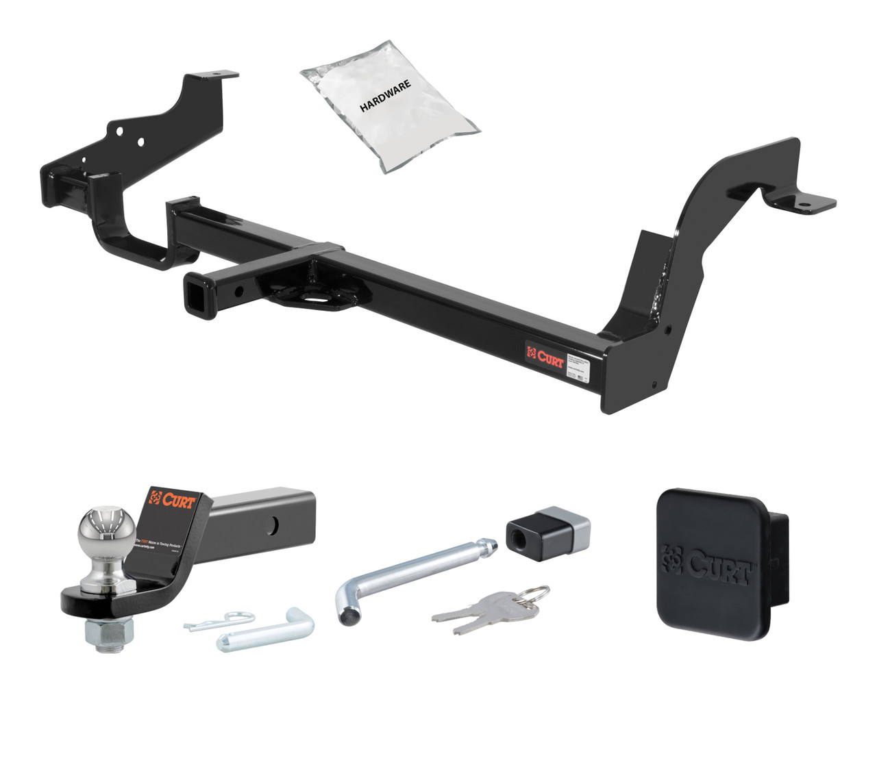 90 - 04 Subaru Legacy Wagon 1.25in. CURT Trailer Hitch + Ball Mount + Cover + Lock Kit by CURT HWA2304