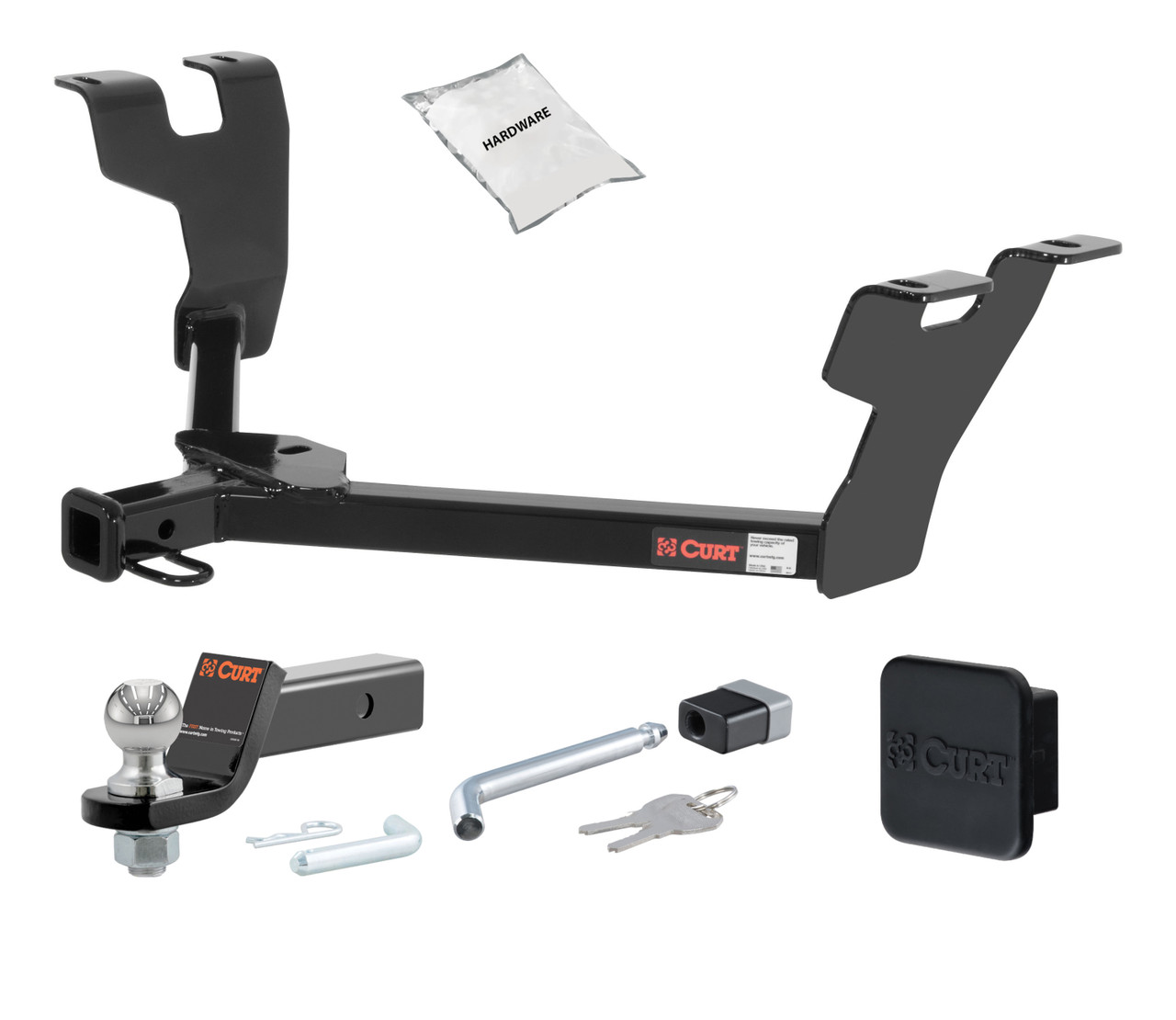 05 - 07 Subaru Outback Sedan 1.25in. CURT Trailer Hitch + Ball Mount + Cover + Lock Kit by CURT HWA2306