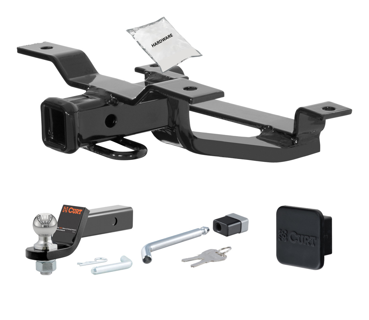 88 - 92 Mazda MX-6 -- 1.25in. CURT Trailer Hitch + Ball Mount + Cover + Lock Kit by CURT HWA1817