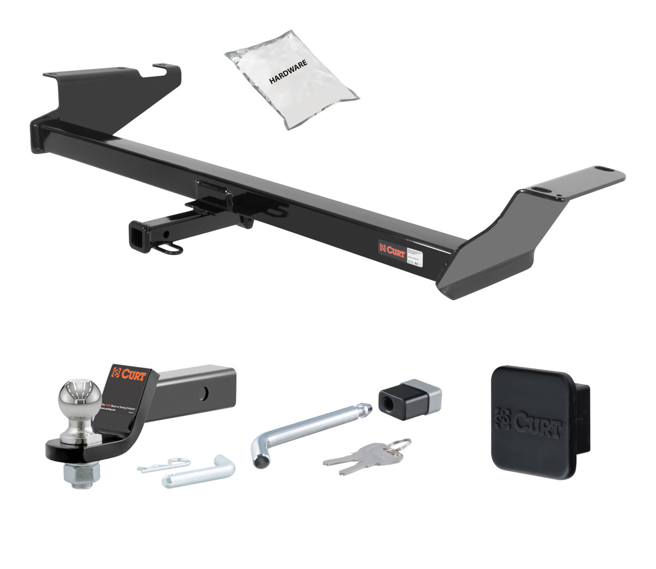 08 - 20 Dodge Grand Caravan -- 1.25in. CURT Trailer Hitch + Ball Mount + Cover + Lock Kit by CURT HWA695