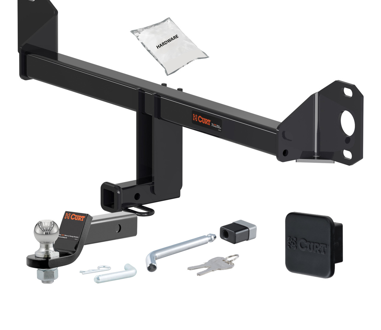 17 - 23 BMW 540i xDrive -- 1.25in. CURT Trailer Hitch + Ball Mount + Cover + Lock Kit by CURT HWA153