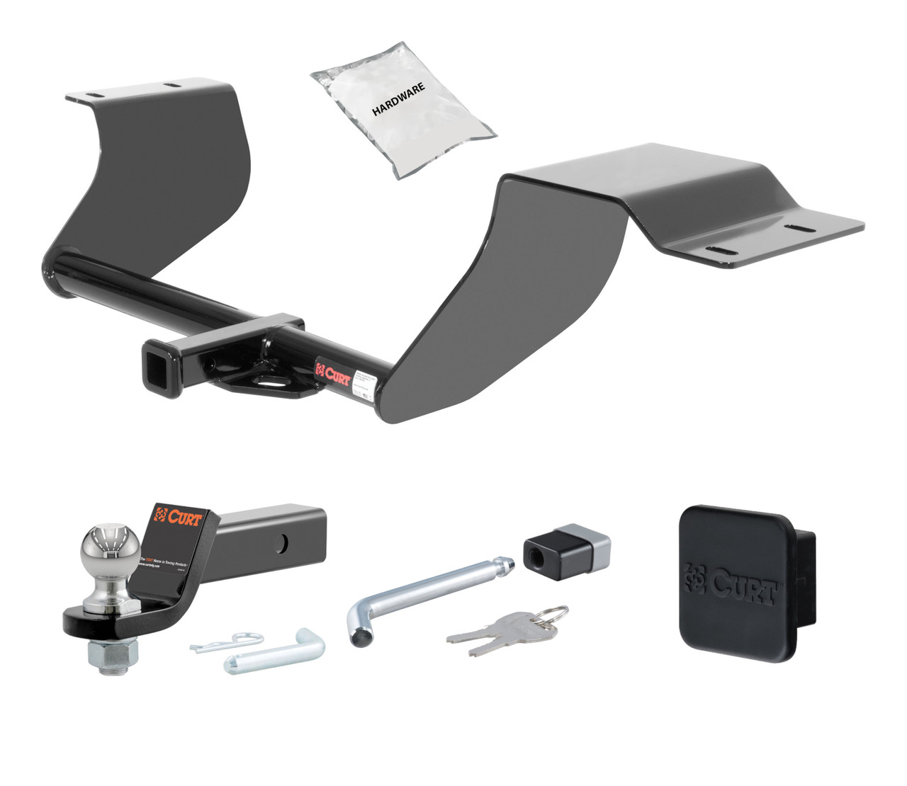11 - 19 Ford Fiesta Hatchback 1.25in. CURT Trailer Hitch + Ball Mount + Cover + Lock Kit by CURT HWA928