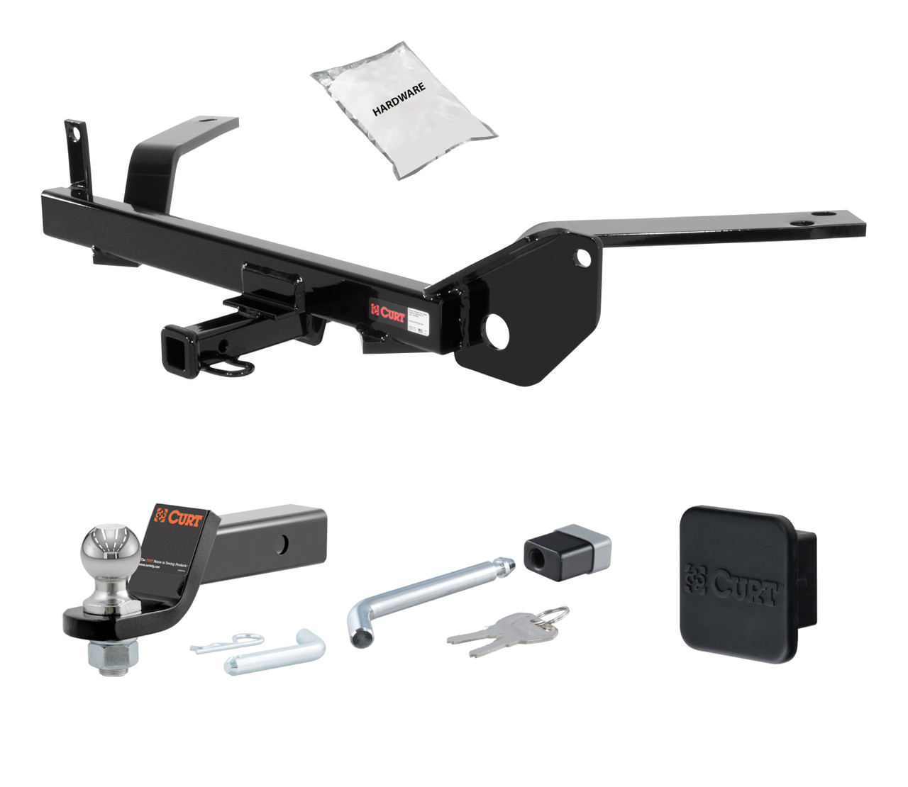88 - 94 Lincoln Continental Excluding dual exhaust 1.25in. CURT Trailer Hitch + Ball Mount + Cover + Lock Kit by CURT HWA1726