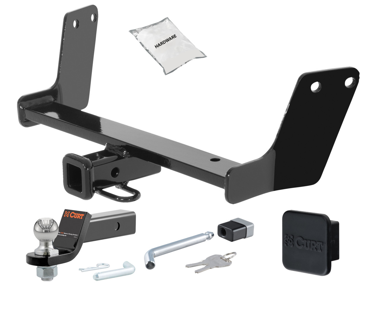 02 - 08 Audi A4  Sedan 1.25in. CURT Trailer Hitch + Ball Mount + Cover + Lock Kit by CURT HWA37