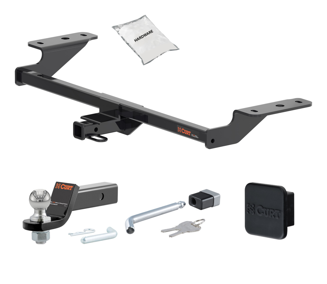 20 - 24 KIA Forte Sedan, excluding GT 1.25in. CURT Trailer Hitch + Ball Mount + Cover + Lock Kit by CURT HWA1589