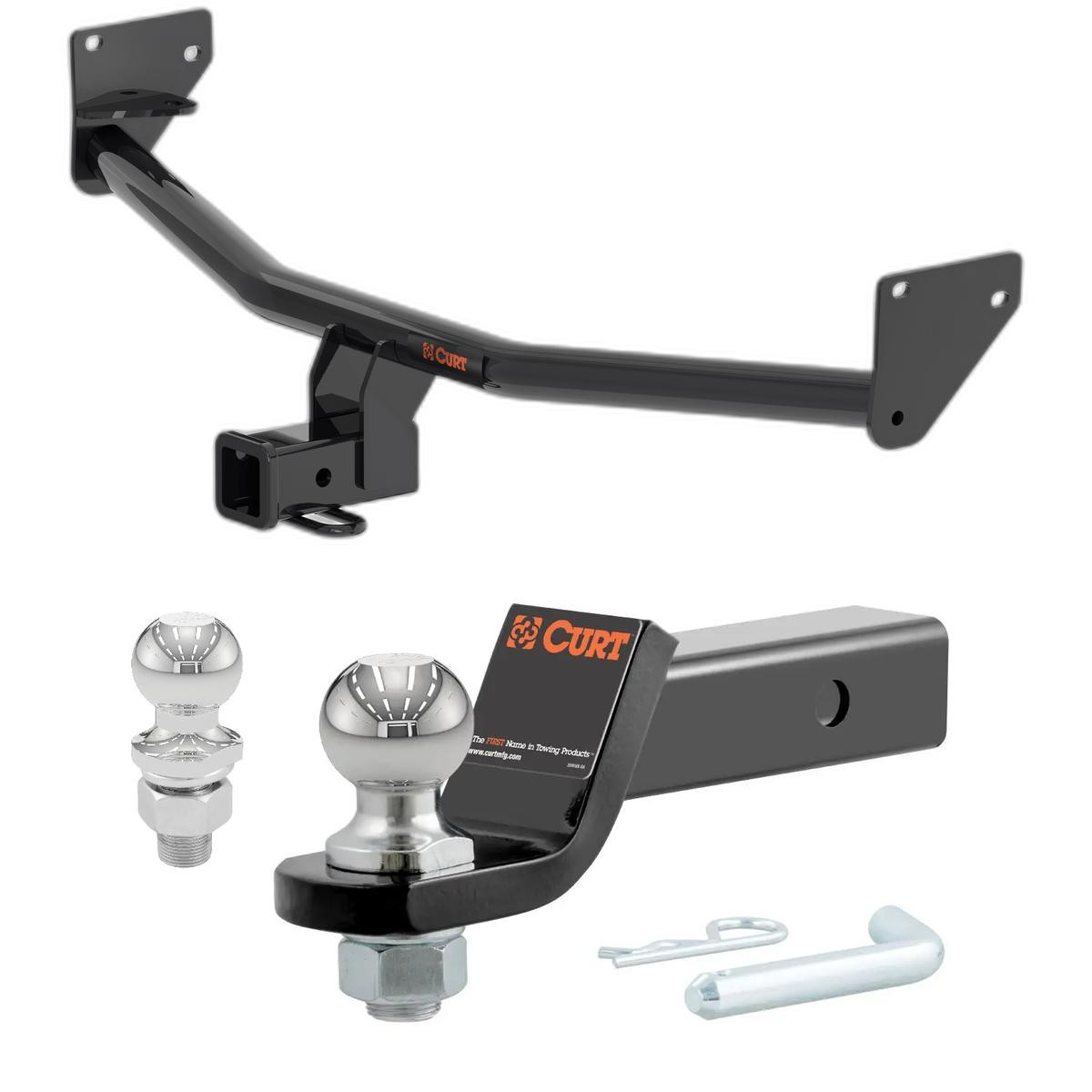 2024-2025 Hyundai Kona EV or N Line only CURT Class 3 Trailer Hitch, 2" Receiver + 2" Ball + 1-7/8" Ball Kit