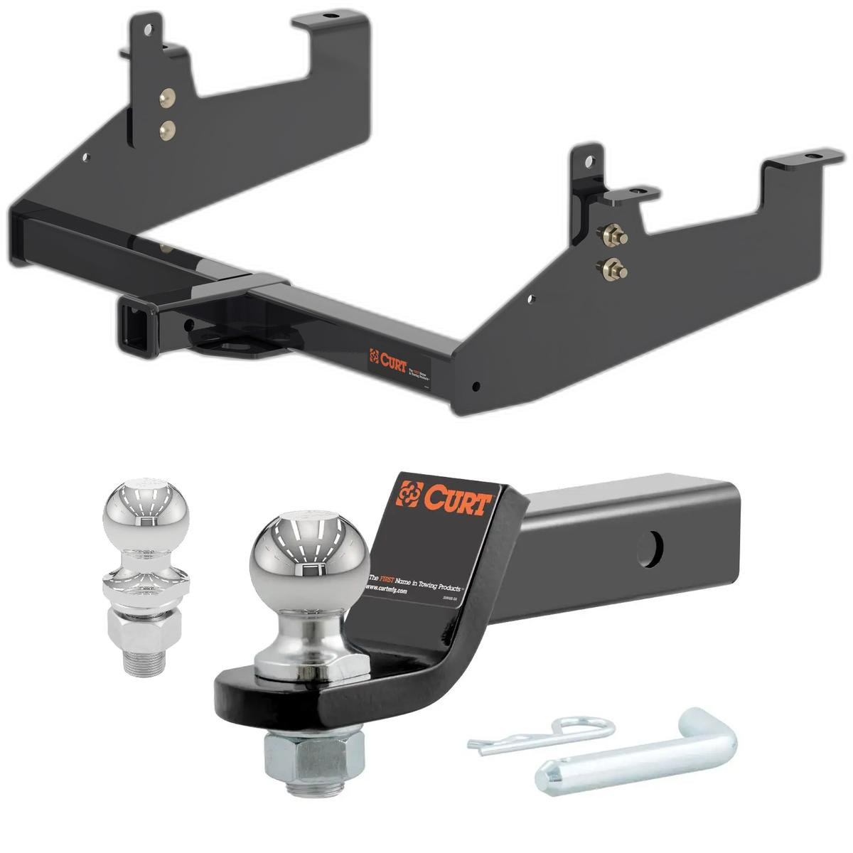 2020-2025 GMC Sierra 3500 HD Excluding factory receiver or cab & chassis CURT Class 3 Trailer Hitch, 2" Receiver + 2" Ball + 1-7/8" Ball Kit