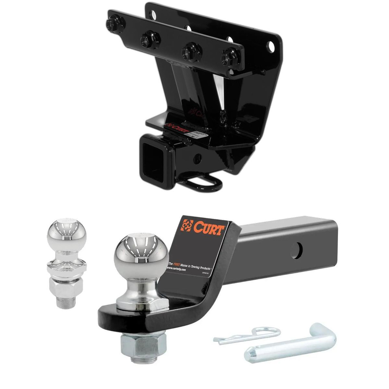 2005-2010 Jeep Grand Cherokee Excluding SRT8 CURT Class 3 Trailer Hitch, 2" Receiver + 2" Ball + 1-7/8" Ball Kit