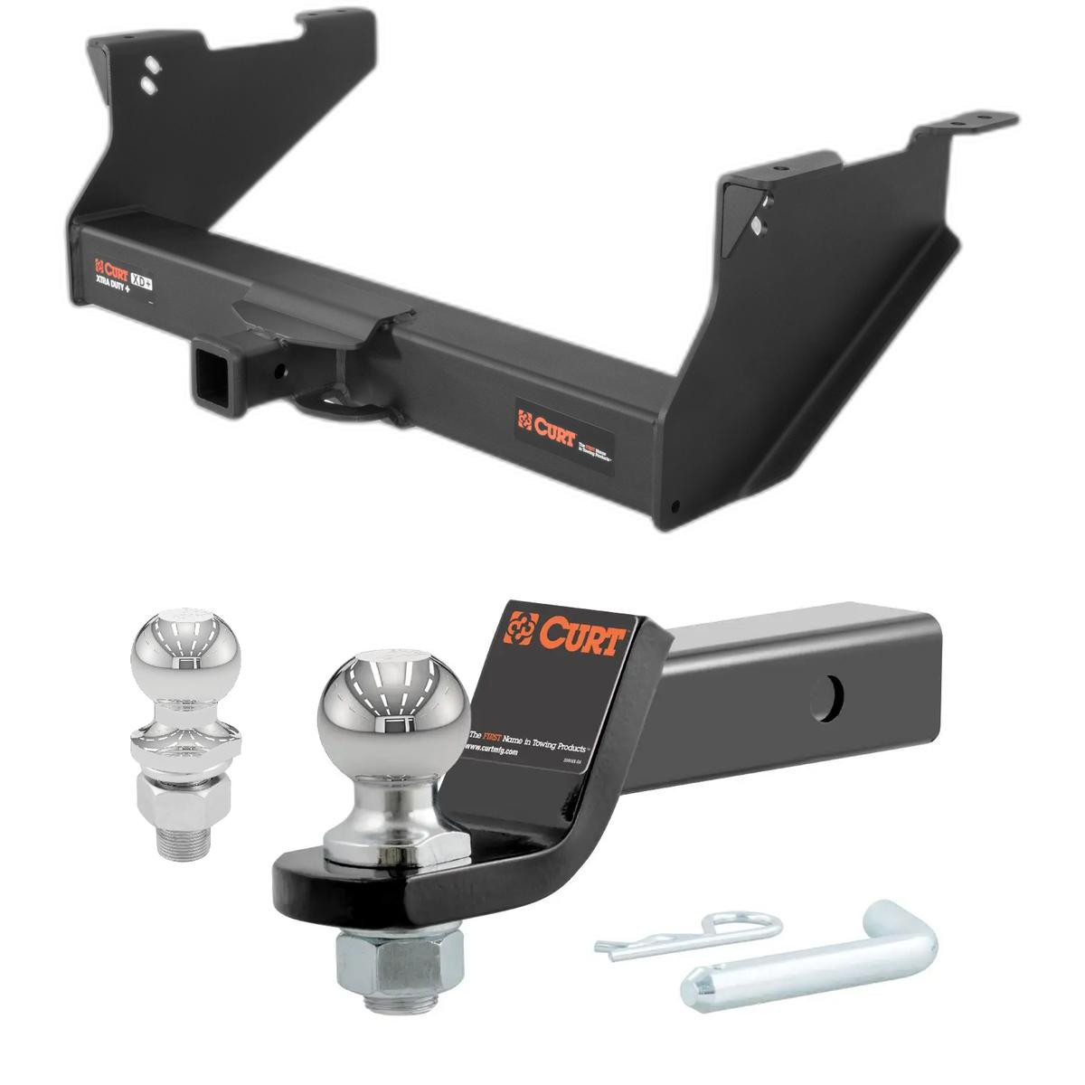 2004-2008 Dodge Ram 1500 All Xtra Duty CURT Class 5 Trailer Hitch, 2" Receiver + 2" Ball + 1-7/8" Ball Kit