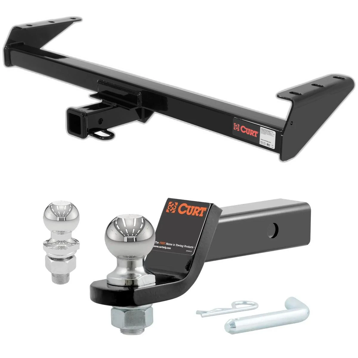 2005-2025 Nissan Frontier All CURT Class 3 Trailer Hitch, 2" Receiver + 2" Ball + 1-7/8" Ball Kit