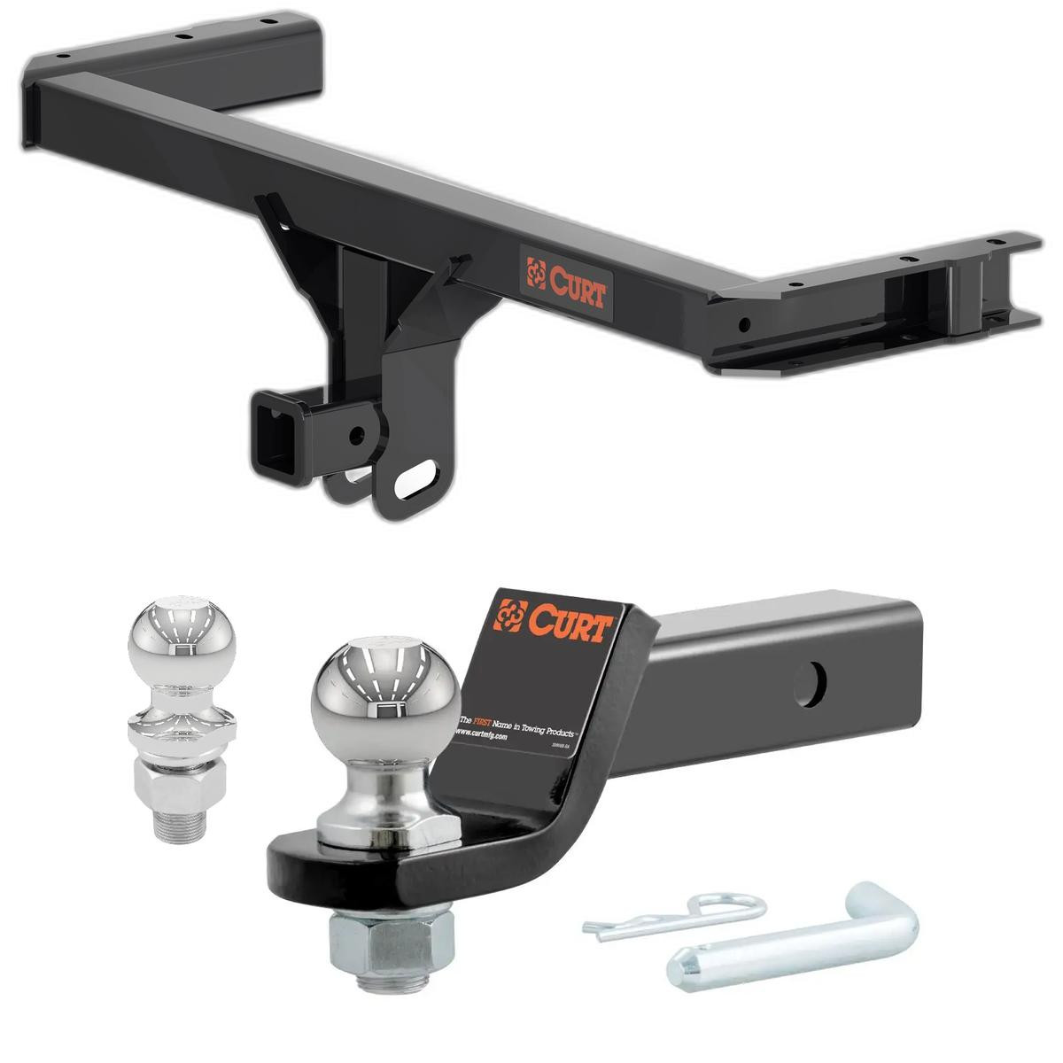 2015-2025 Porsche Macan Excluding S CURT Class 3 Trailer Hitch, 2" Receiver + 2" Ball + 1-7/8" Ball Kit