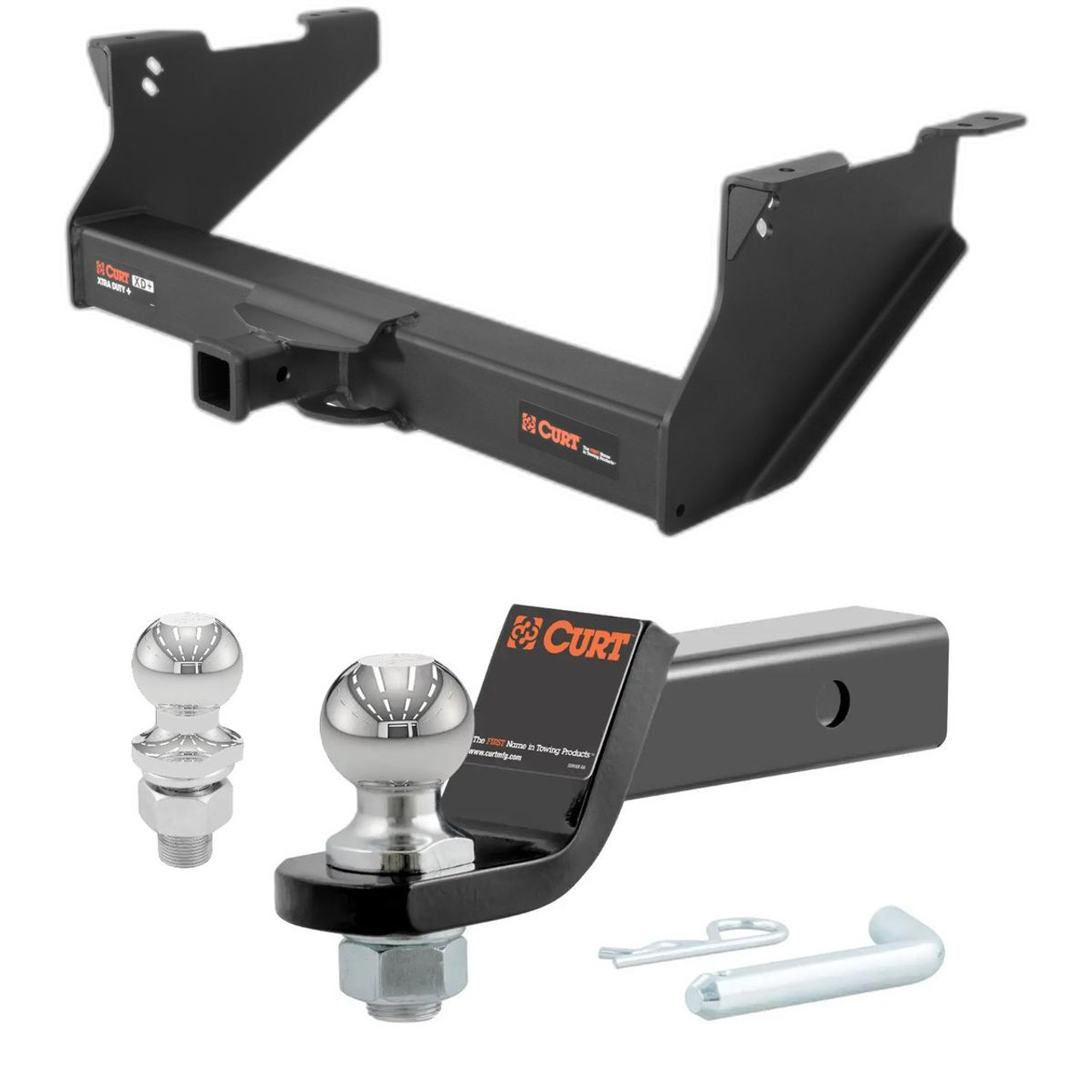 2011-2013 Ram 3500 All Xtra Duty CURT Class 5 Trailer Hitch, 2" Receiver + 2" Ball + 1-7/8" Ball Kit