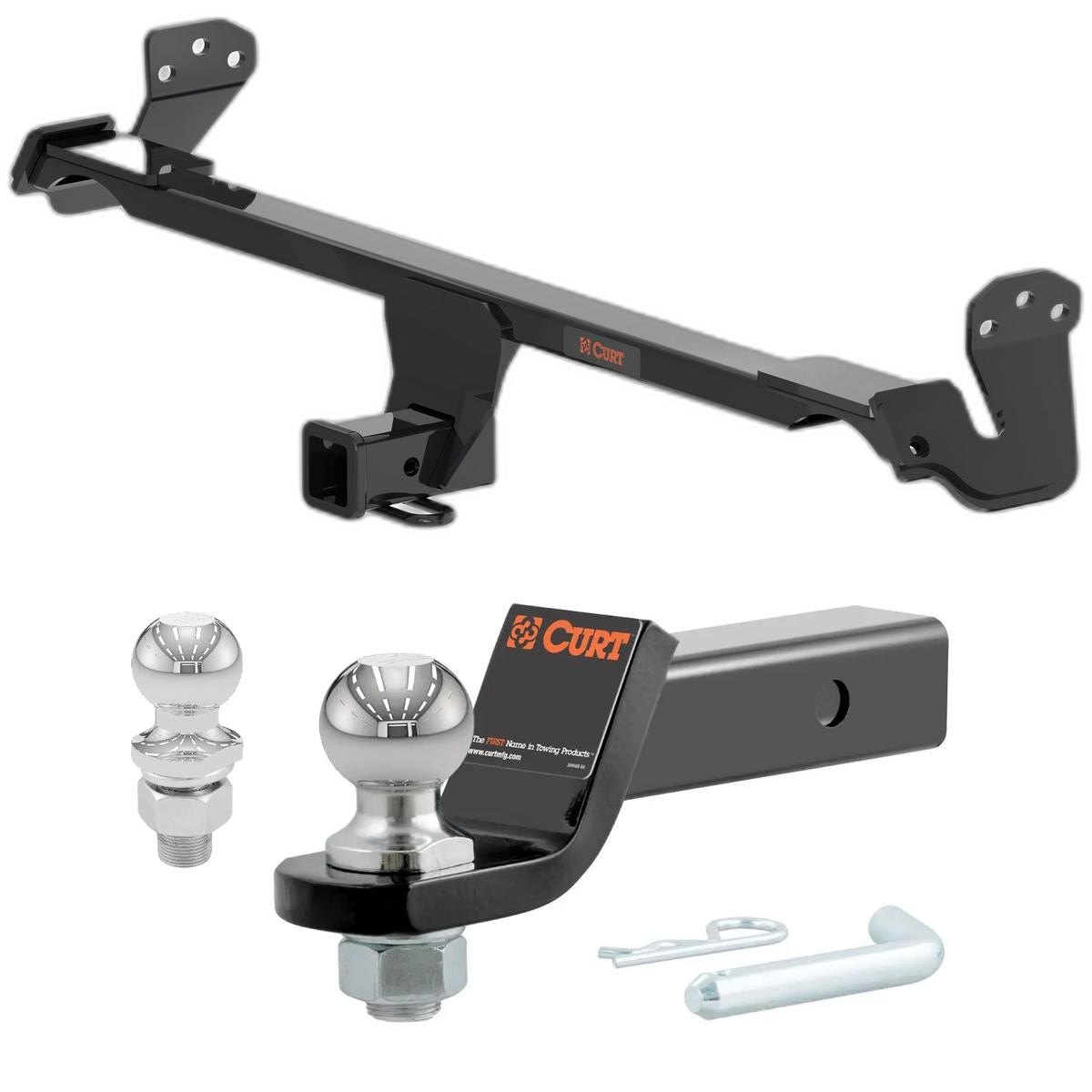 2018-2023 Hyundai Kona All CURT Class 3 Trailer Hitch, 2" Receiver + 2" Ball + 1-7/8" Ball Kit