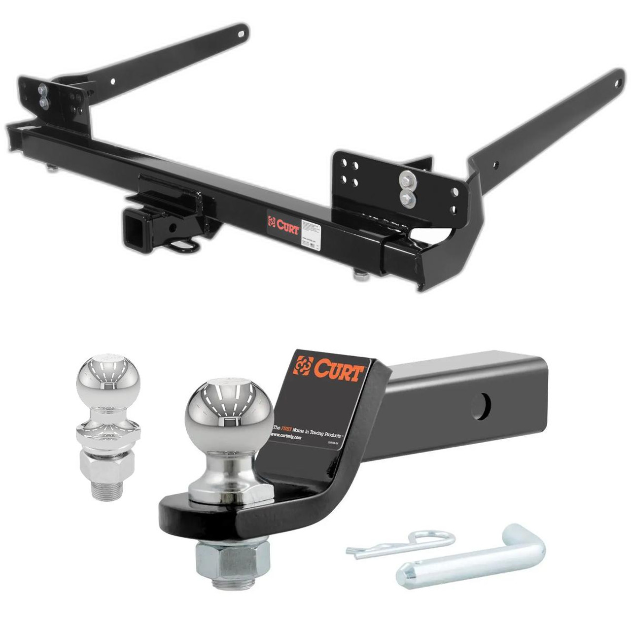 1978-1986 Jeep CJ7 All CURT Class 3 Trailer Hitch, 2" Receiver + 2" Ball + 1-7/8" Ball Kit