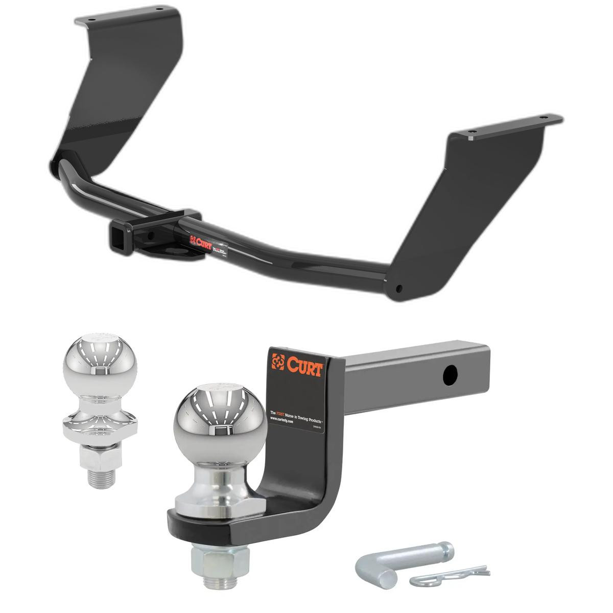 2017-2019 Genesis G90 All Class 2 Trailer Hitch, 1-1/4" Receiver + 2" Ball + 1-7/8" Ball Kit