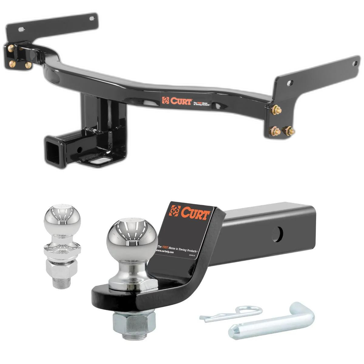 2015 Lincoln MKC Base CURT Class 3 Trailer Hitch, 2" Receiver + 2" Ball + 1-7/8" Ball Kit