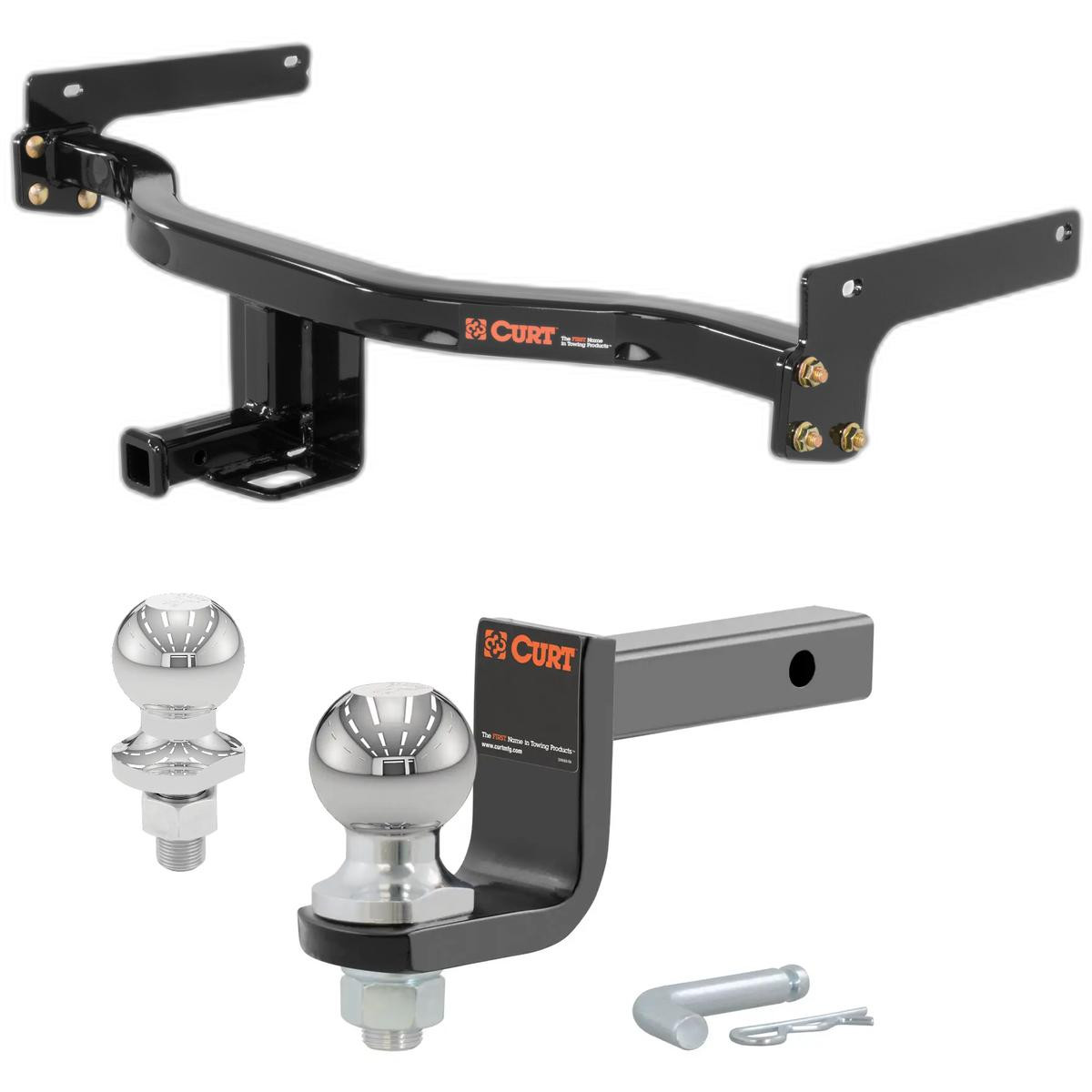 2015-2019 Lincoln MKC All Class 2 Trailer Hitch, 1-1/4" Receiver + 2" Ball + 1-7/8" Ball Kit