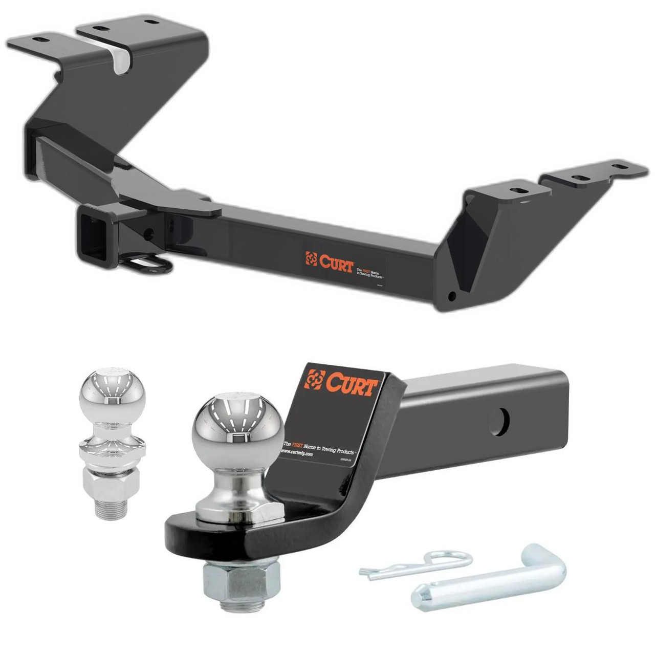 2022-2025 Ford Maverick Excluding factory receiver CURT Class 3 Trailer Hitch, 2" Receiver + 2" Ball + 1-7/8" Ball Kit