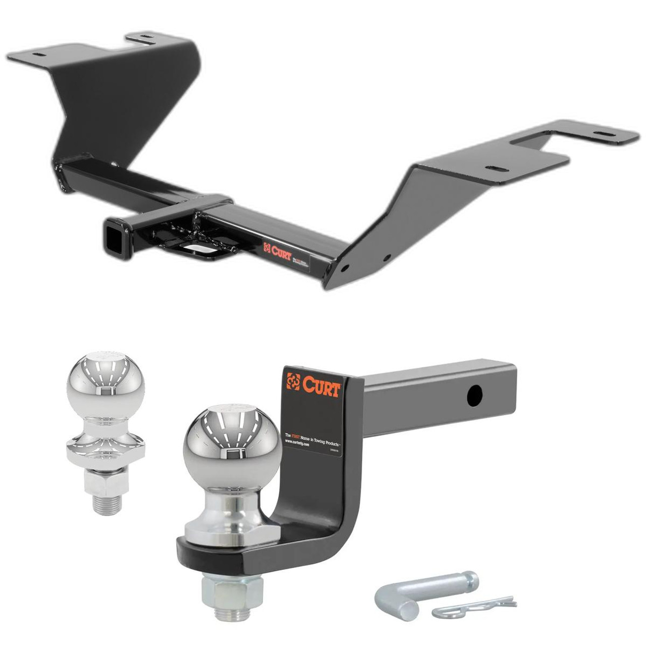 2014-2015 Chevrolet Cruze Diesel Class 1 Trailer Hitch, 1-1/4" Receiver + 2" Ball + 1-7/8" Ball Kit
