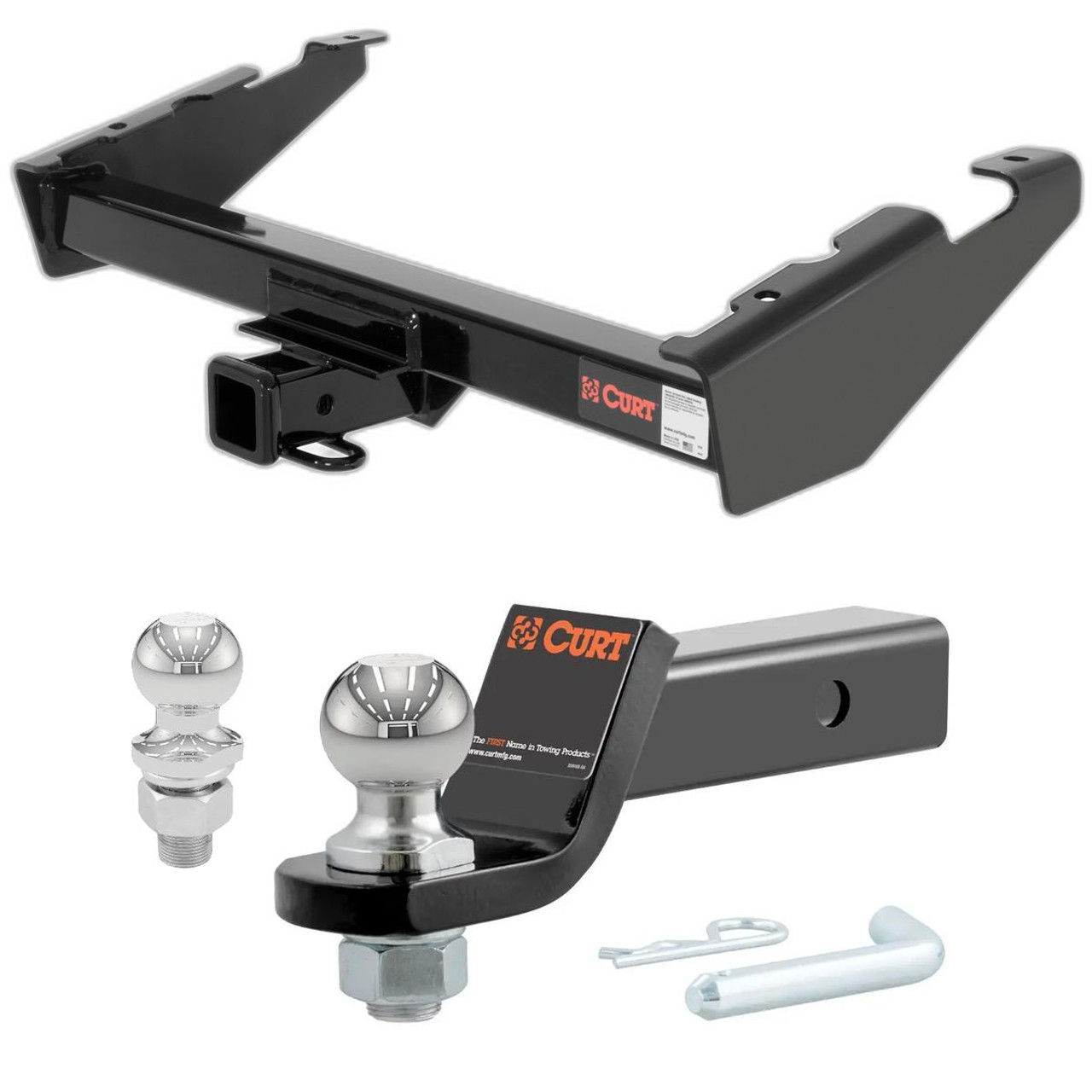 1975-1978 GMC K15 Suburban All CURT Class 3 Trailer Hitch, 2" Receiver + 2" Ball + 1-7/8" Ball Kit