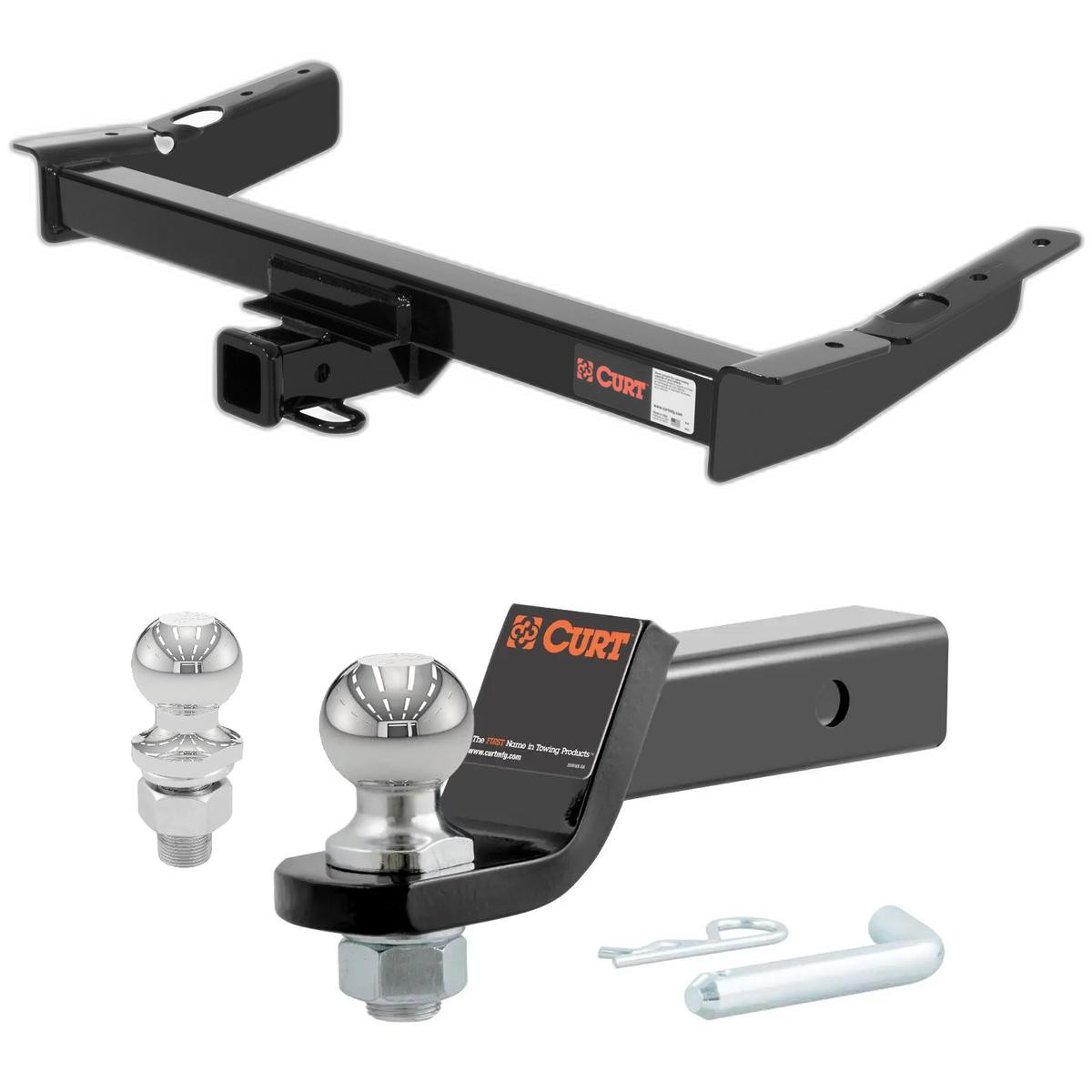 1995-2003 Ford Windstar Van CURT Class 3 Trailer Hitch, 2" Receiver + 2" Ball + 1-7/8" Ball Kit