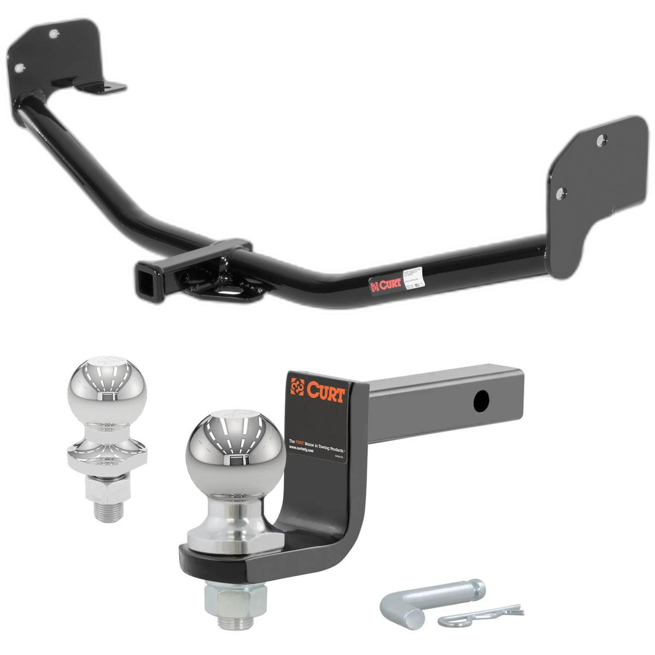 2011 Ford Mustang Except GT models and California Special Class 1 Trailer Hitch, 1-1/4" Receiver + 2" Ball + 1-7/8" Ball Kit