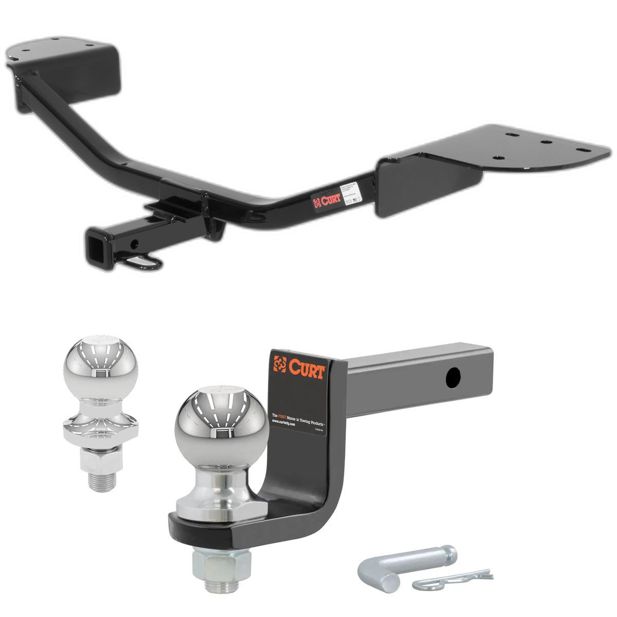 2007-2016 Volkswagen Eos All Class 1 Trailer Hitch, 1-1/4" Receiver + 2" Ball + 1-7/8" Ball Kit