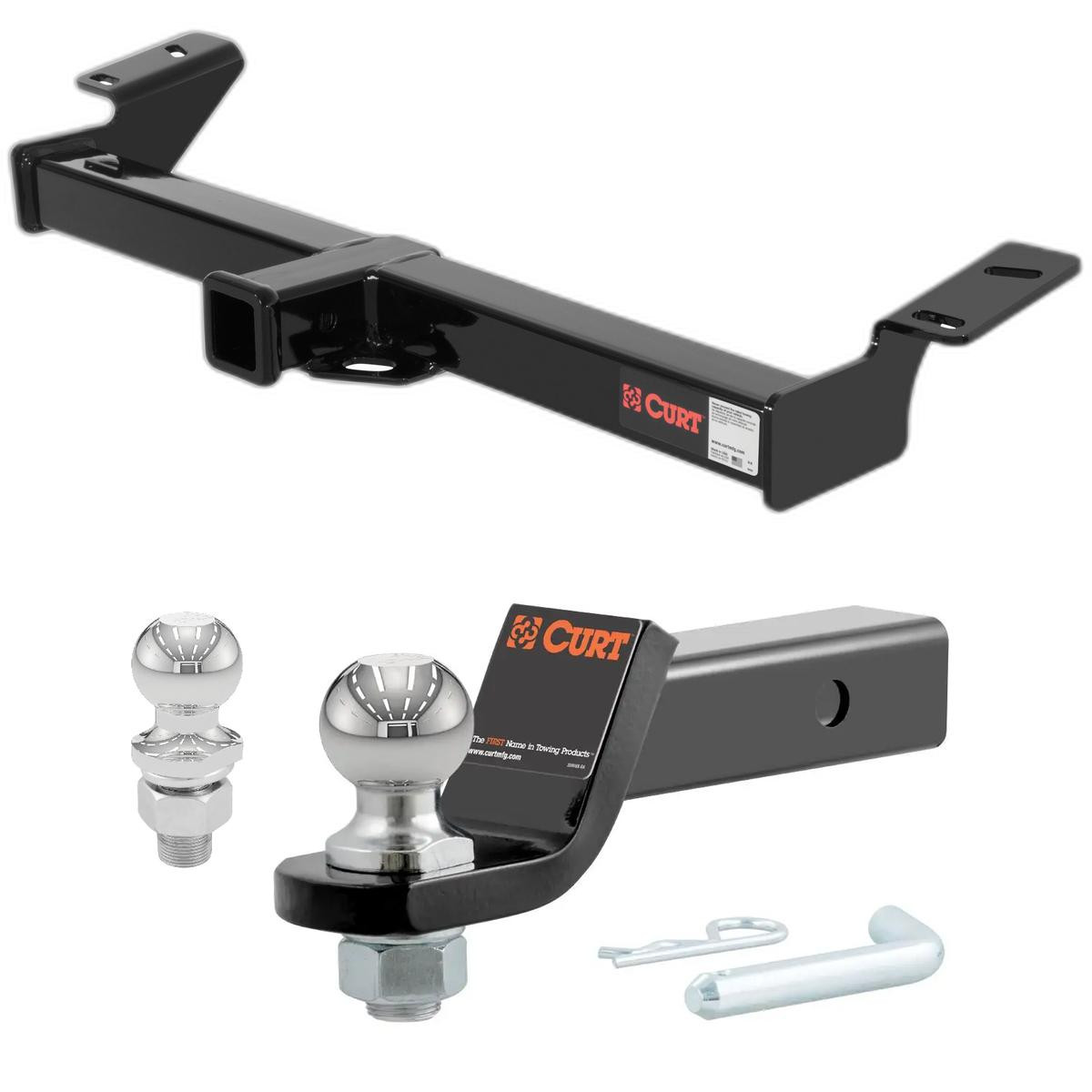 1996-2005 Toyota RAV4 All CURT Class 3 Trailer Hitch, 2" Receiver + 2" Ball + 1-7/8" Ball Kit