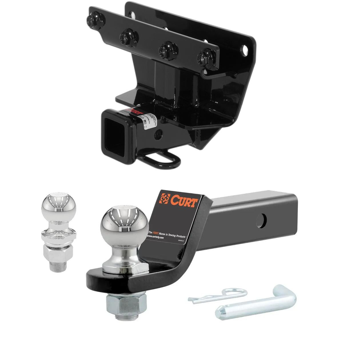 2006-2010 Jeep Commander Excluding Rocky Mountain Edition CURT Class 3 Trailer Hitch, 2" Receiver + 2" Ball + 1-7/8" Ball Kit