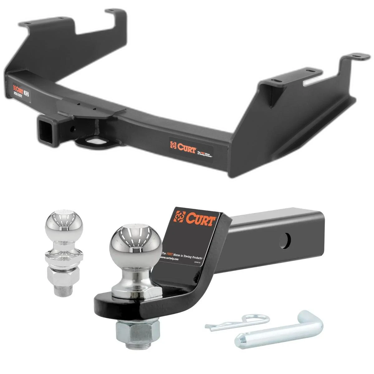 2001-2010 GMC Sierra 2500 HD 8' Bed with 10" Step Bumper Xtra Duty CURT Class 5 Hitch, 2"