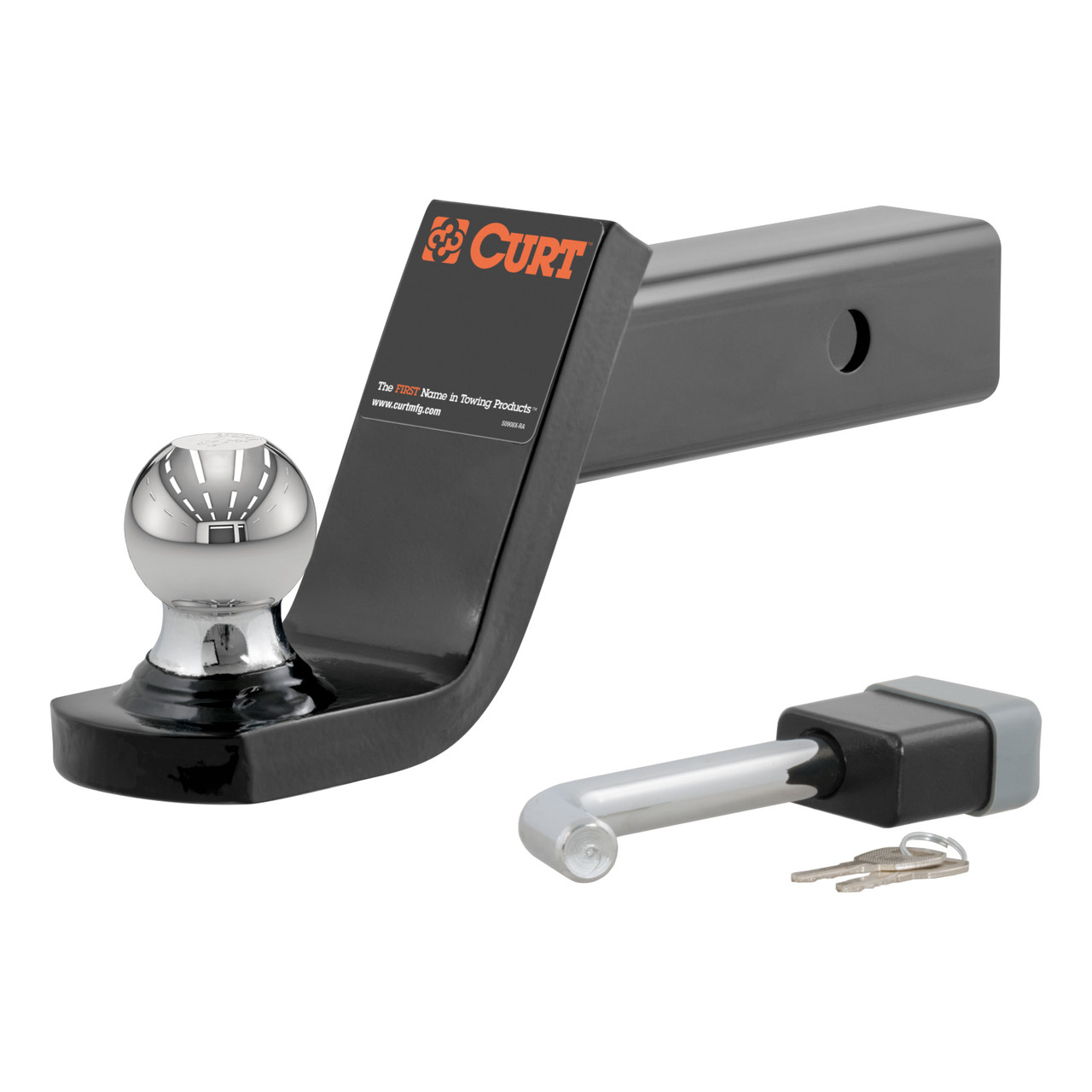 CURT Towing Starter Kit with 2" Ball (2" Shank, 7,500 lbss, 4" Drop) Trailer Hitch Ball Mount