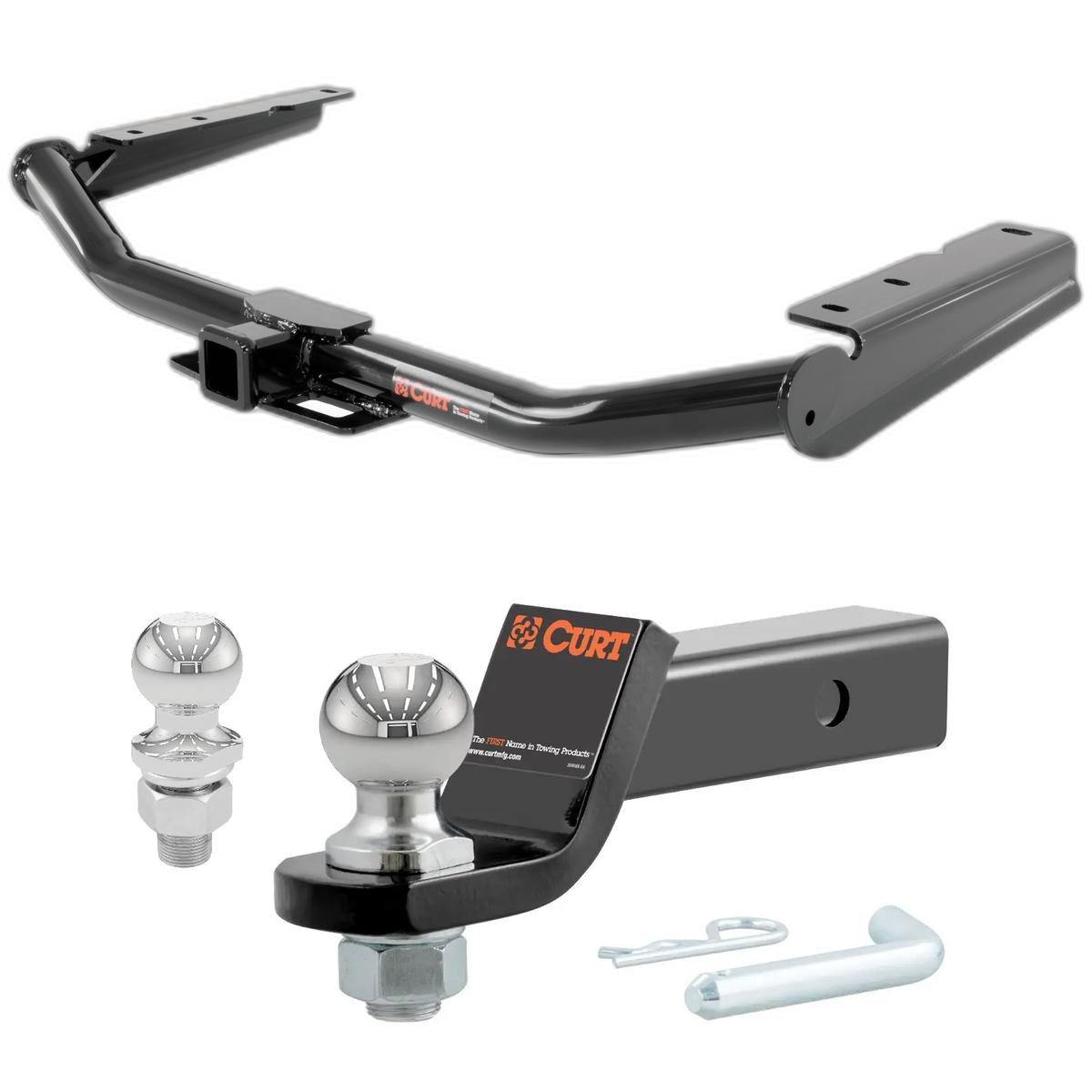 2014-2019 Toyota Highlander All CURT Class 3 Trailer Hitch, 2" Receiver + 2" Ball + 1-7/8" Ball Kit
