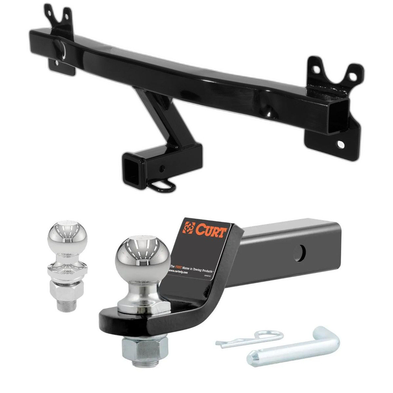2011-2018 Volvo S60 All CURT Class 3 Trailer Hitch, 2" Receiver + 2" Ball + 1-7/8" Ball Kit