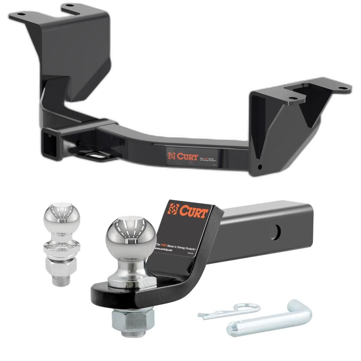 2022 GMC Sierra 1500 Limited Excluding factory receiver CURT Class 3 Trailer Hitch, 2" Receiver + 2" Ball + 1-7/8" Ball Kit