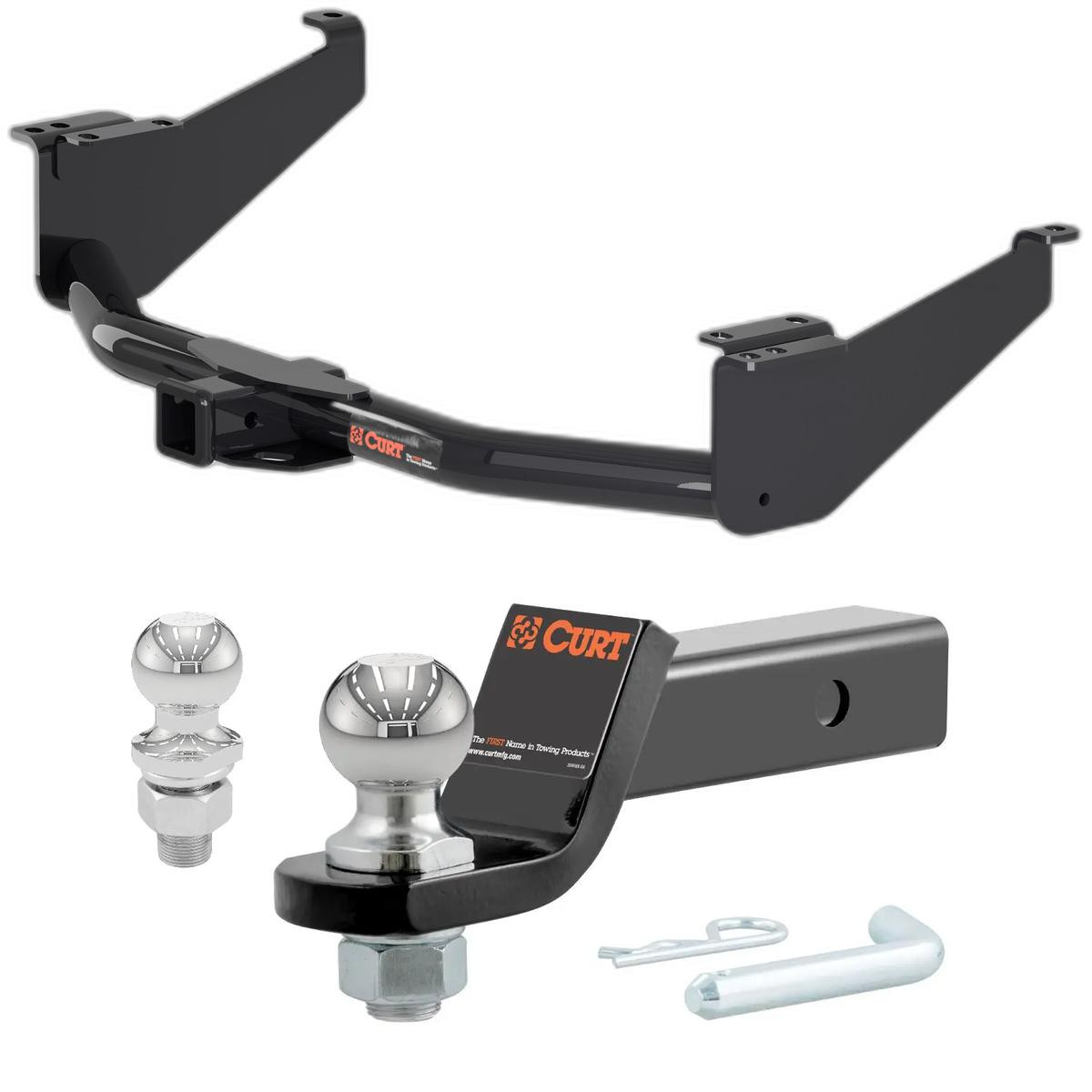 2017-2024 Nissan TITAN All CURT Class 3 Trailer Hitch, 2" Receiver + 2" Ball + 1-7/8" Ball Kit