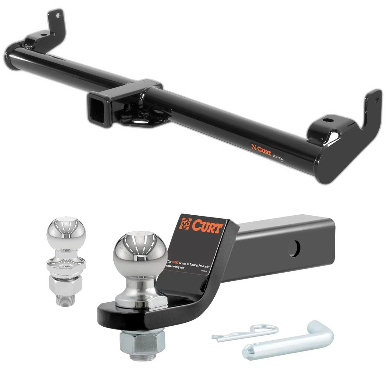 1997-2006 Jeep Wrangler All CURT Class 3 Trailer Hitch, 2" Receiver + 2" Ball + 1-7/8" Ball Kit