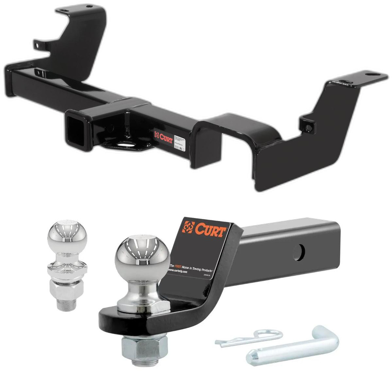 2001-2005 Pontiac Aztek All CURT Class 3 Trailer Hitch, 2" Receiver + 2" Ball + 1-7/8" Ball Kit