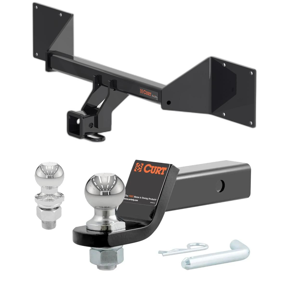 2023-2025 Audi Q4 e-tron Sportback Without factory receiver CURT Class 3 Trailer Hitch, 2" Receiver + 2" Ball + 1-7/8" Ball Kit