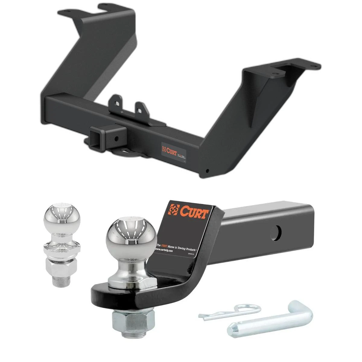 2019-2025 Chevrolet Silverado 1500 With Factory Receiver Xtra Duty CURT Class 5 Hitch, 2" Receiver + 2" Ball + 1-7/8" Ball Kit