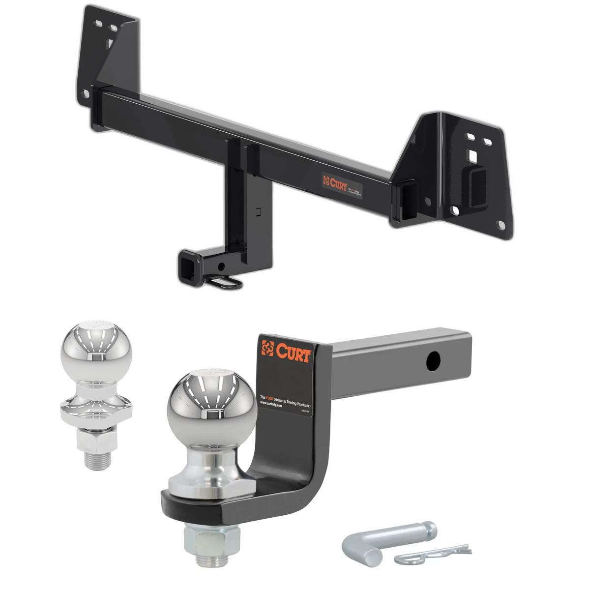 2019-2025 Toyota Corolla Hatchback, excluding center exhaust Class 1 Trailer Hitch, 1-1/4" Receiver + 2" Ball + 1-7/8" Ball Kit